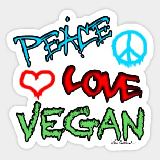 Peace Love Vegan Sticker